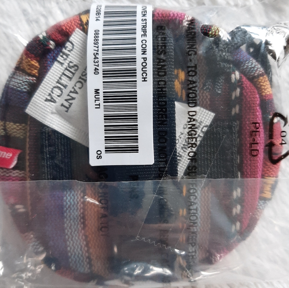 Supreme SS20 Multicolor Woven Stripe Coin Pouch - Picture 2 of 4